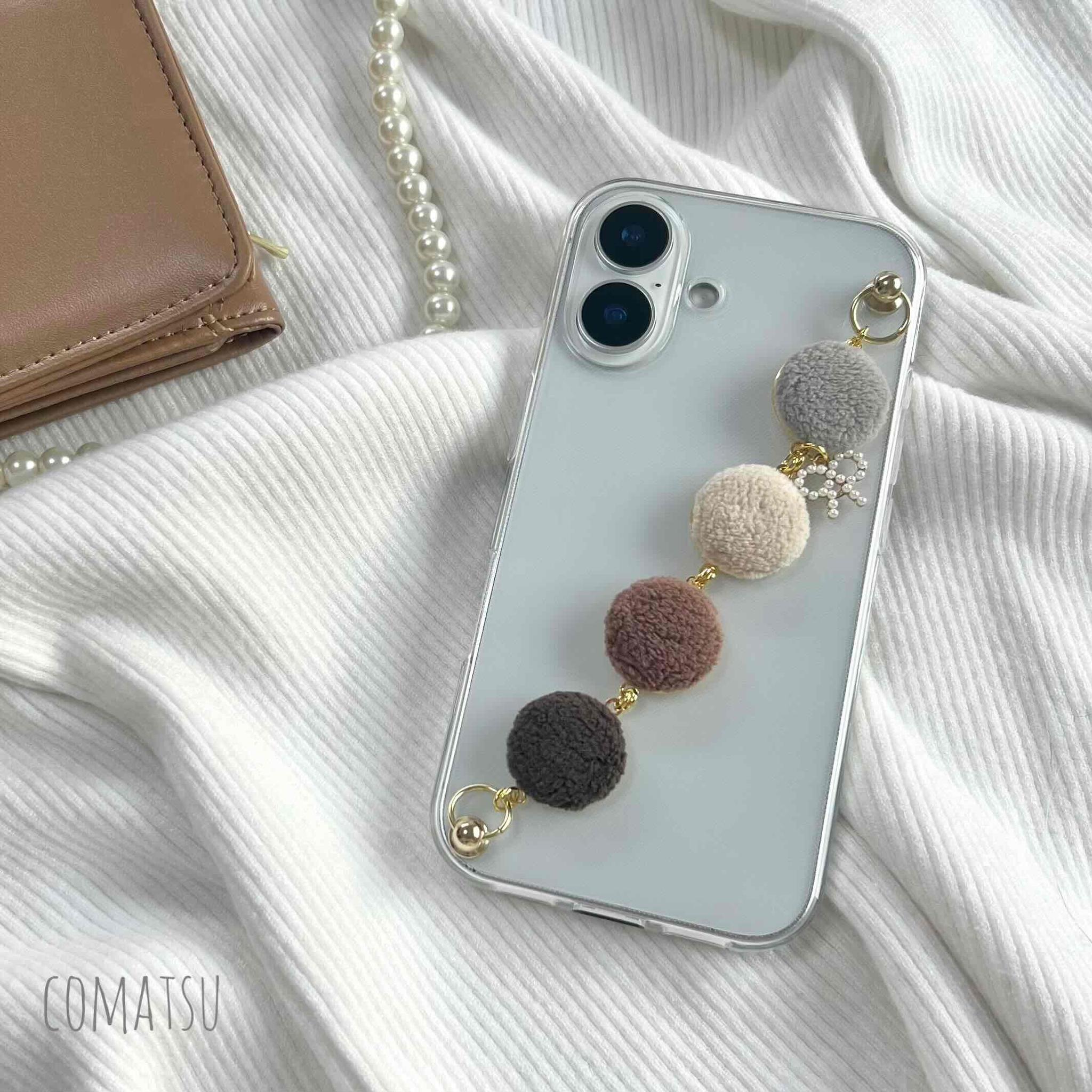 もこもこボア ハンドホルダースマホケース 落下防止ベルトストラップ付きスマホカバー | 7枚目